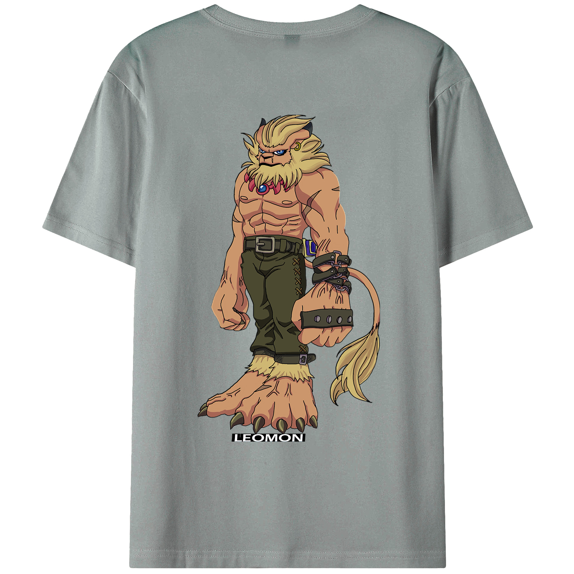 （画像用） Digimon デジタルモンスター/デジモン 綿100％ メンズ半袖Tシャツ（バックプリント） 通気性